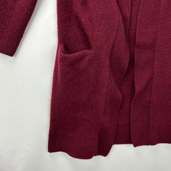 Theory Women's XS Burgundy Cardigan 100% Cashmere Long Sleeve Pockets Sweater - Picture 12 of 13